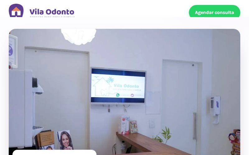 P&aacute;gina inicial do projeto Vila Odonto